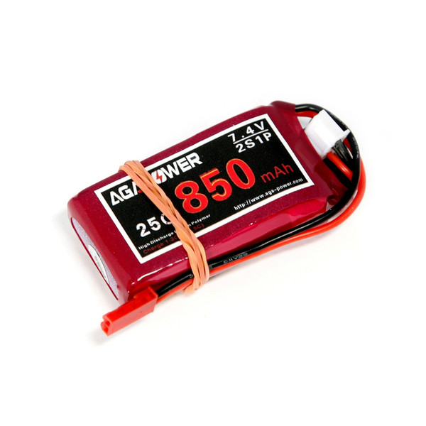 Акумулятор AGA POWER Li-Po 850mAh 7.4V 2S 25C Softcase 15x30x52мм JST